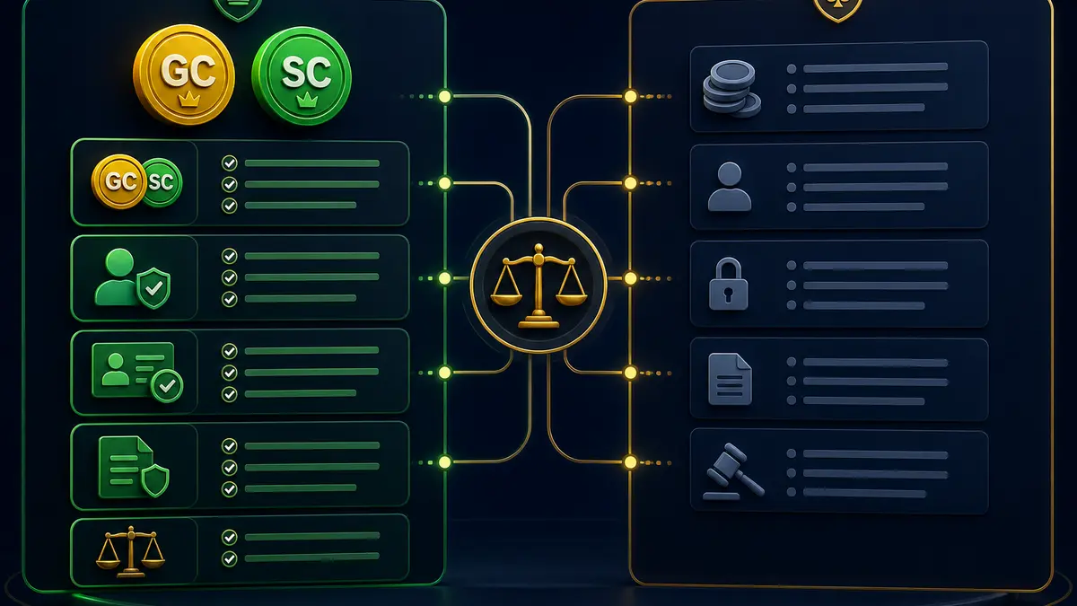 HitJuwa educational graphic for Sweepstakes Casino vs Cash-Wagering Online Casino: Key Differences Explained