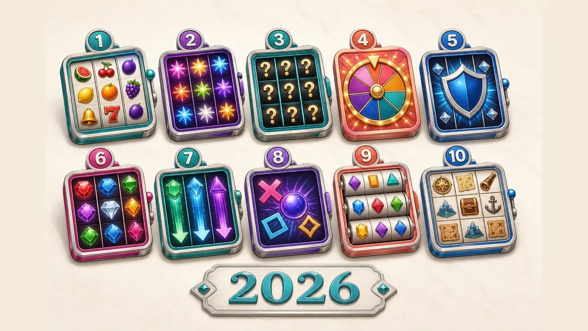 HitJuwa educational graphic for Free Slot and Poker Machine Games: 10 Formats to Compare